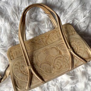 Vintage Beige/Tan Multi-Compartment Purse